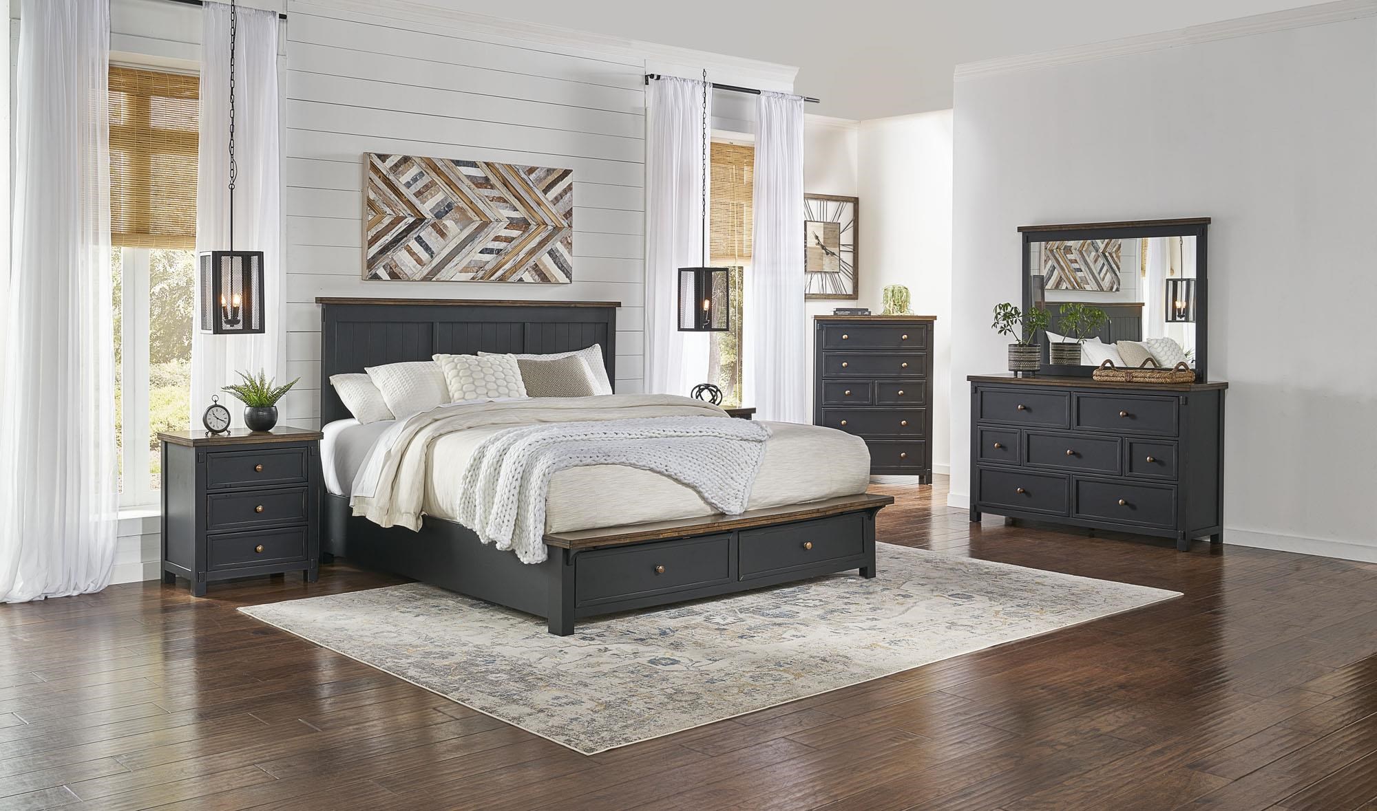 4P1328077 Queen Storage Platform Bedroom Sadler's Home Furnishings Bedroom Groups